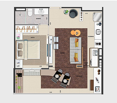 Planta 1 dorm 1 suite