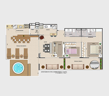 Planta 2 dorm 1 suite