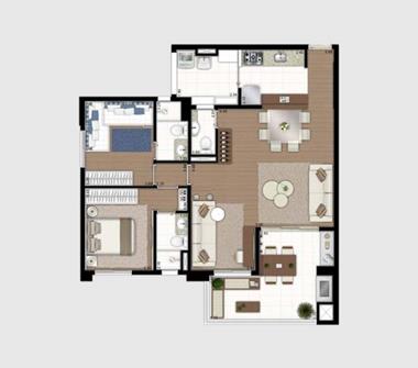 Perspectiva planta 2 suites