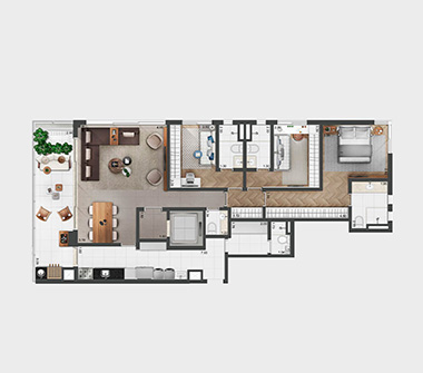 Planta 1 dorm 146m2