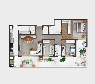 Planta 2 dorm 146m2