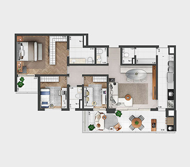 Planta 2 dorm 127m2