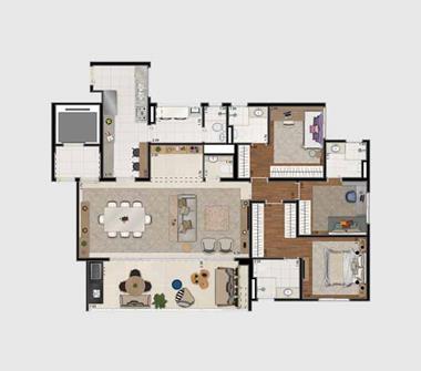 Perspectiva planta ampliado 141M2