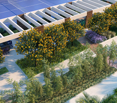 Perspectiva voo quadra de tenis