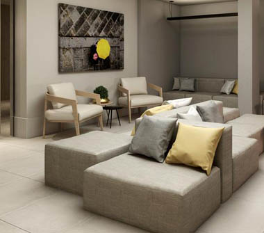 Perspectiva lounge de festas