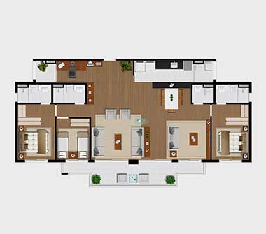 Planta cobertura duplex 130m2