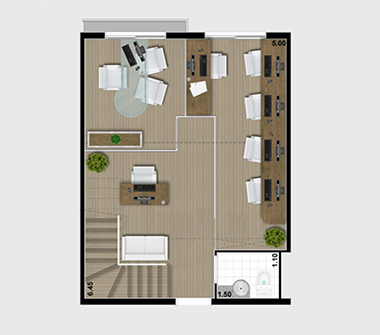 Perspectiva planta duplex infeiror