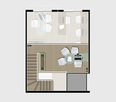 Perspectiva planta duplex superior