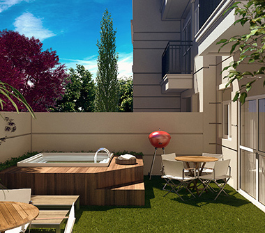 Perspectiva artistica do apartamento garden