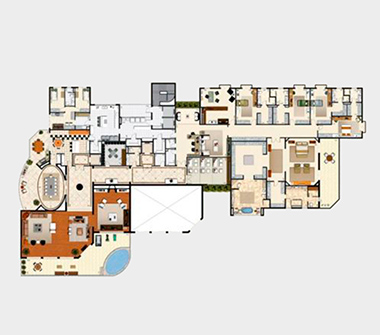 Planta 6 dorms 6 suites 1.225m2