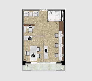 Perspectiva planta 36M2