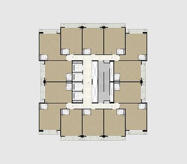 Perspectiva planta 2 ao 13 pavimento