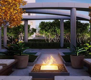 Perspectiva lounge lareira