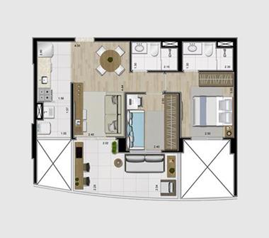 Perspectiva planta 60M2