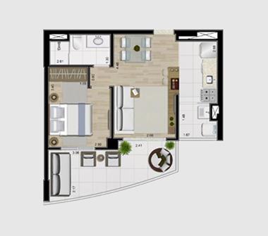 Perspectiva planta 49M2